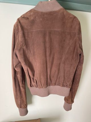 Chaqueta ante marrón Zara Basic