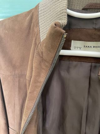 Chaqueta ante marrón Zara Basic
