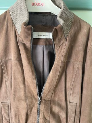 Chaqueta ante marrón Zara Basic