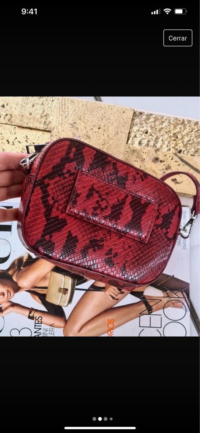 Bolso bandolera Zara rojo