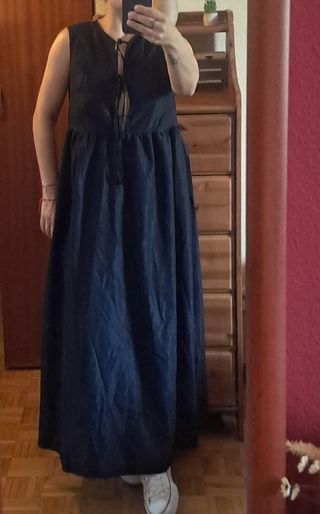 Vestido negro popelín