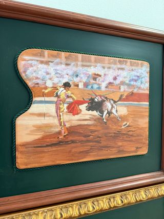 Pareja de óleos taurinos sobre tabla