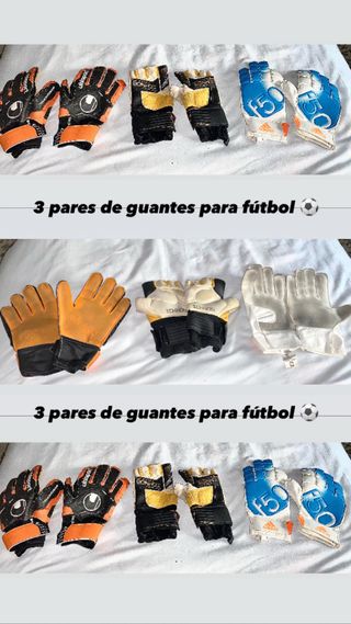 3 pares guantes fútbol 