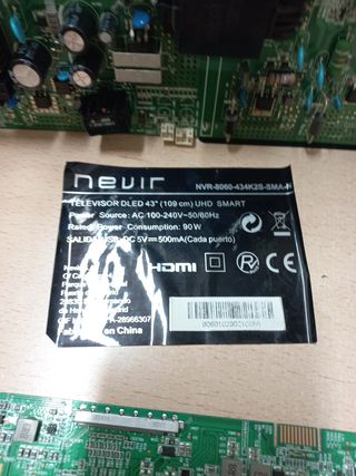Placa base TV NEVIR 43" UHD Smart