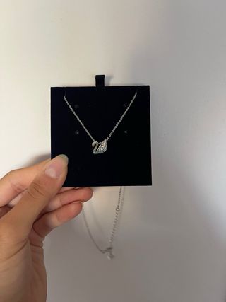 Collana cigno Swarovski blu argento