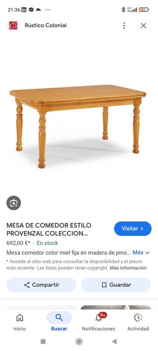 Mesa Comedor Provenzal - Pino