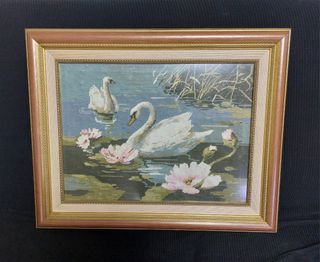 Cuadro medio punto cisnes