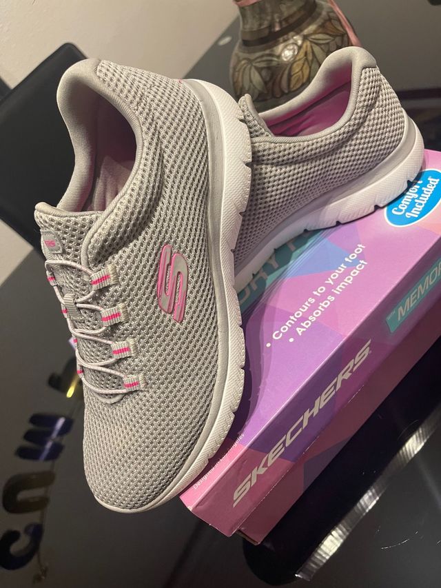 Zapatillas Skechers Gris Mujer