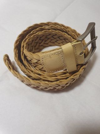 Cintura intrecciata pelle beige