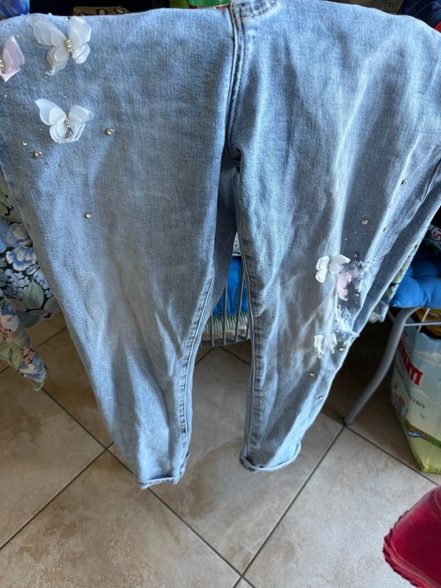 Jeans con farfalle | Blu 
