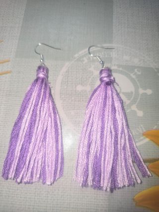 Pendientes borla rosa hechos a mano a 4 euros unid