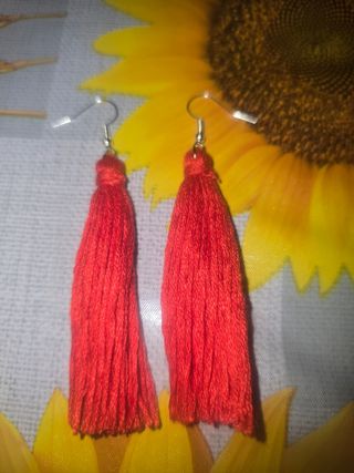 Pendientes borla rosa hechos a mano a 4 euros unid