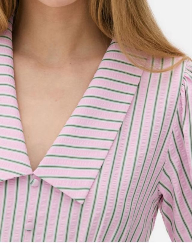 Vestido rayas rosa-verde, talla 42