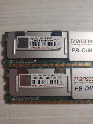 Memorias RAM DDR2 DIMM SOBREMESA 8GB (2X4GB)
