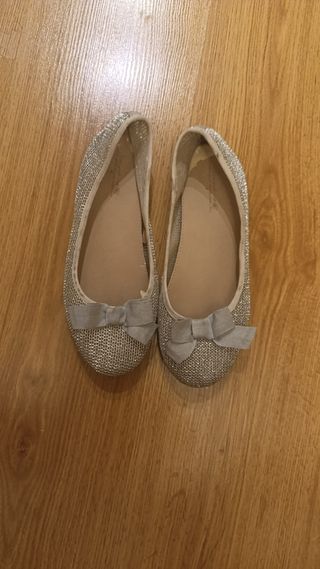 Zapatos niña brillantes plata
