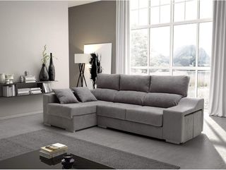 OFETRA Sofá Nuevo con Chaise Longue, Arcón y Puff
