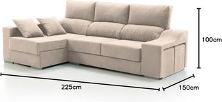 OFETRA Sofá Nuevo con Chaise Longue, Arcón y Puff