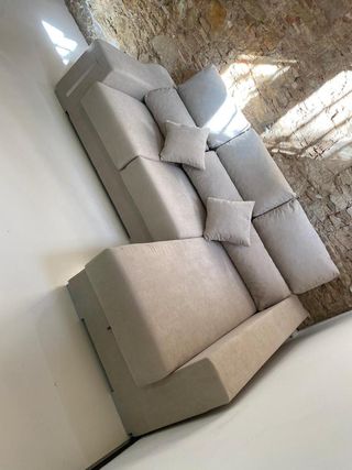 OFETRA Sofá Nuevo con Chaise Longue, Arcón y Puff