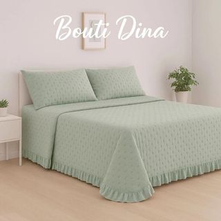Colcha bouti con volante Roomers verde