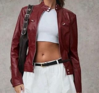 Chaqueta cuero roja