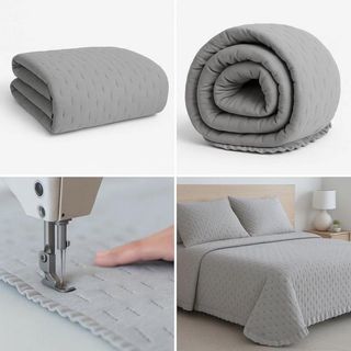 Colcha bouti con volante Roomers gris