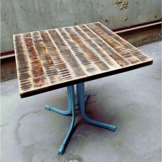 Mesa exterior madera maciza-metal