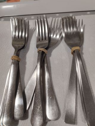 18 Tenedores Metal Plata