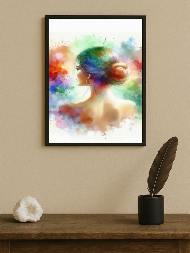 Varias ilustraciones de acuarela multicolor