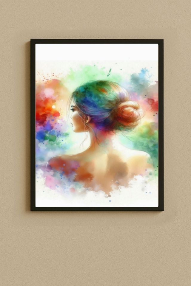 Varias ilustraciones de acuarela multicolor