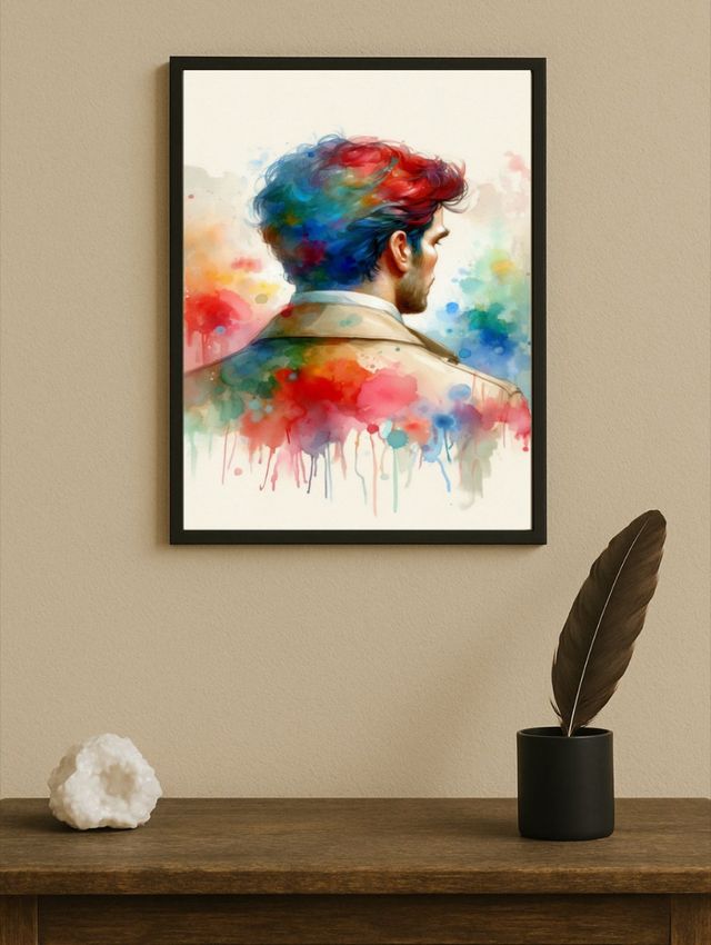 Varias ilustraciones de acuarela multicolor