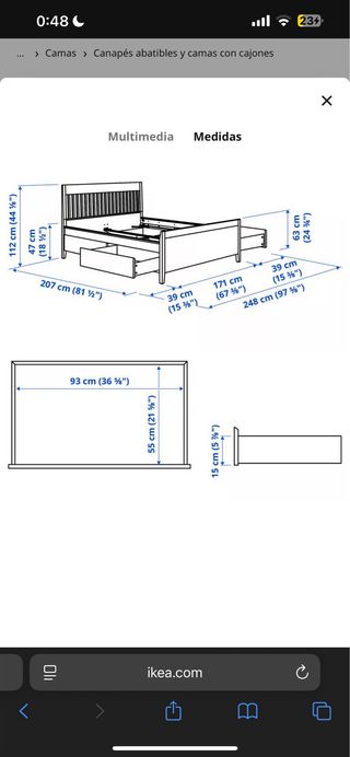 Cama IDANÄS IKEA 160x200 cm