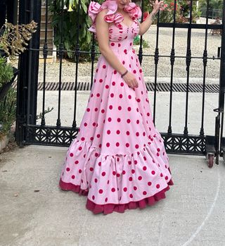 Traje Flamenca niña y adulta rosa