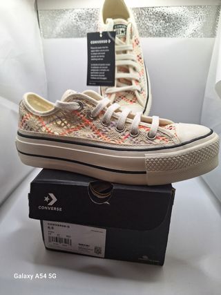 Converse All Star bianche platform crochet