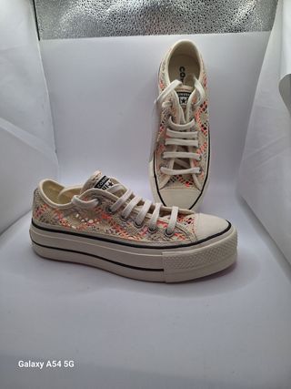 Converse All Star bianche platform crochet