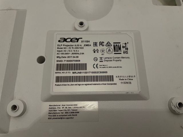 Proyector Acer DLP blanco