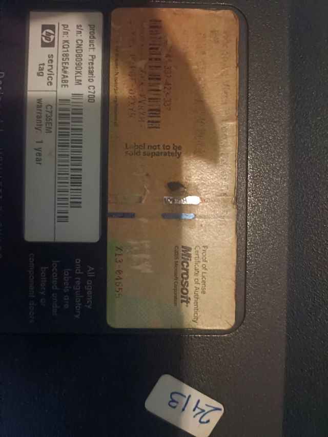 Ordenador Portátil compac 4gb