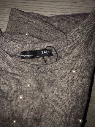 Jersey gris con perlas