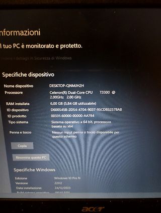 Acer Extensa 5235 - 15" - SSD 250GB - 6GB RAM