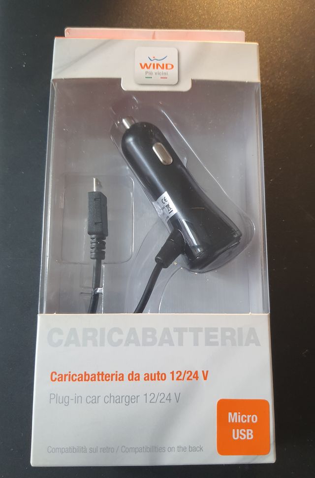 Caricabatteria Auto WIND 12/24V Micro USB