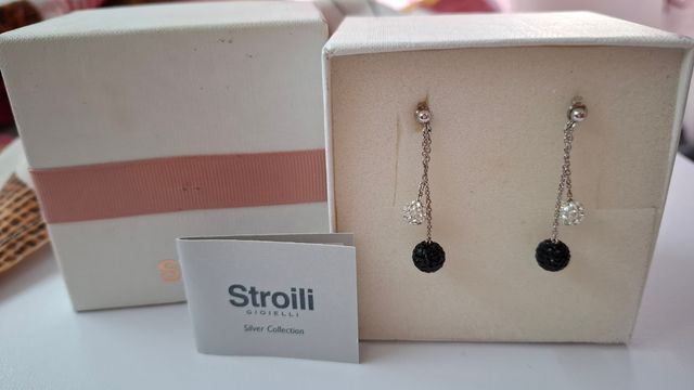 Orecchini Stroili argento neri