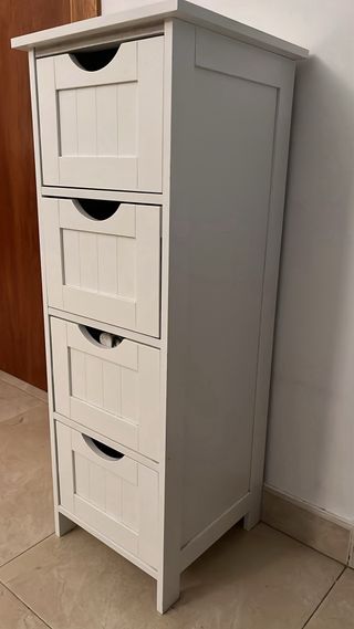 Cajonera 4 cajones - Madera blanca