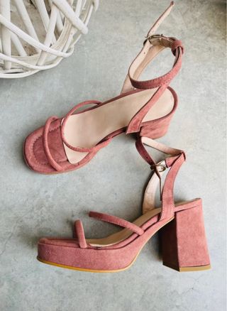 Sandalias plataforma rosa - 37
