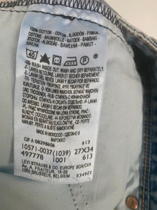 Shorts Levis 571 Slim Fit azules