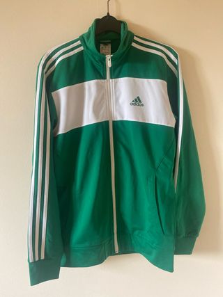 Sudadera Adidas Verde-Blanca M