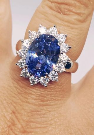 Anillo Tanzanita Natural 6.1ct plata de ley 925