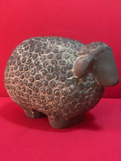 Figura Oveja Barro Decorativa