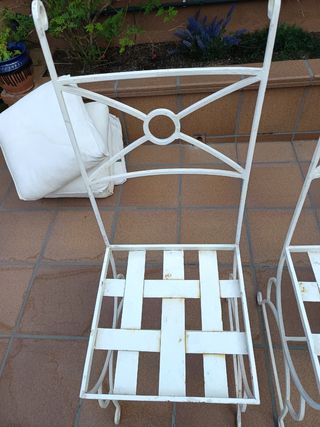 4 sillas jardín hierro blanco