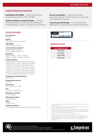 Kingston NV1 2TB PCIe NVMe M.2 2280 SSD