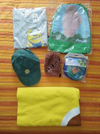 Pack camiseta Minion, mochila frigopié, gorra...