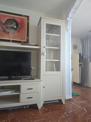 Mueble TV modular blanco beige